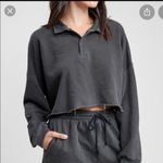 Emory park  gray collared cropped sweatshirt Photo 0