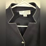 St. John  Evening Black Embellished Knit Jacket – Diamond Buttons, Size 10, Rare Photo 1