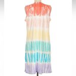 Lands' End Cotton Jersey Sleeveless Swim Cover-up Rainbow Tie-Dye Size Medium M Photo 4