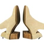 Lucky Brand Powe Booties 7 Beige 2.5" Block Heel Back Zipper Photo 4