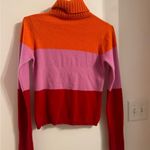 White + Warren 100% Cashmere Color Block Turtleneck Sweater Photo 3