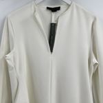 Marie Saint Pierre Ashes Dress Size 4 Asymmetrical Fine Scuba Mini Dress Pockets White Photo 3