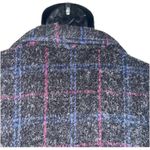 Vintage New York Girl Women's 16 Wool Window Pane Plaid Midi Coat Union Made USA Black Photo 1