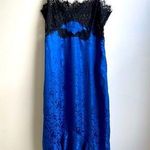 Victoria's Secret NWT Vintage Gold Label Silk Maxi Night Gown Black Lace Large Photo 0