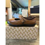 NEW $150 ANODYNE NO. 19 MARY‎ JANE COGNAC BROWN LEATHER VELCOR SHOES SZ 8.5 XW Photo 2