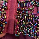 Sherri Hill Plum Two-piece taffeta A-line gown with high neck beaded bod… Photo 9