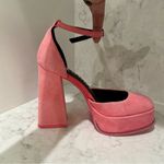 Gianni Bini New!‎  Otten Suede Ankle Strap Platform Pumps Pink Sz 5.5 Photo 4