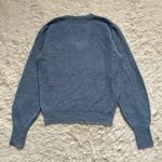 Madewell Sweater Alpaca-Blend Deep V-Neck Long Sleeve Hthr Blue Jeans M Photo 4