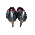 Anne Klein black leather stiletto heel side zip booties women’s size 7 Photo 3
