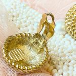 Givenchy Vintage Y2K Paris New York Gold Twisted Rope Round Clip On Earrings Photo 6