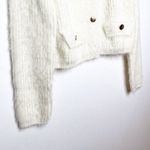 Air Space Lady Fuzzy Button Front Cropped Cardigan Sweater Cream Size M Size M Photo 3