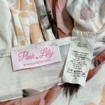 Pink Lily  MEDIUM White Pink Floral Long Sleeve Scoop Round Neck Fit Flare Dress Photo 4