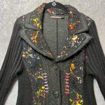 Artsy Mohair Wool Blend Jacket Boutique Coat Crochet Lace Detail Large Boho Black Size undefined Photo 10