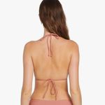 Volcom  Simply Solid Slide Triangle Bikini Top in Mauve Rose Size M Photo 1
