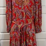 Gilner Farrar paisley mini dress small Red Photo 0
