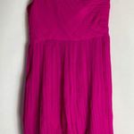 Theory  Taliana pink silk one shoulder pleated mini dress size 6 Photo 4