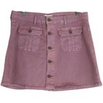 Altar'd State  Mini Skirt Womens S Mauve Denim Mini Cotton Button Front Y2K Retro Photo 0