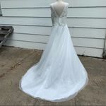 David's Bridal  Illusion Lace Tank Wedding Dress Size 14 Style WG3711 Photo 3