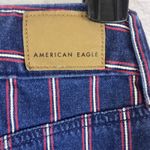 American Eagle NWOT High Rise Striped Denim Y2K Americana Mini Skirt Size 6 Photo 5