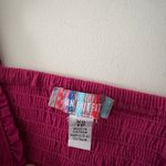 Urban Outfitters  Rosie Magenta Pink Puff Sleeve Smocked Crop Top Tie Front Photo 6