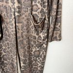 LNA [] Brown Leopard Print Kurt Longline Ribbed Knit Duster Cardigan Size Large L Photo 6
