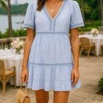 Knox Rose  Cut Out Dress Mini Cottagecore Easter Spring Coquette Embroidered Boho Photo 1