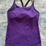 Lululemon  Purple w Dark Heathered Gray Trim Ujjayi Y Tank II Size 6 Photo 0