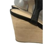 Me Too NEW Womens  Alanna Black Leather Platform Wedge Espadrille Sandals Sz 10 Photo 1
