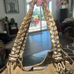 Large Michael Kors Straw & Braided Drawstring Leather Tote/purse Bag, gorgeous! Tan Photo 3