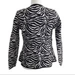 TRIMDIN Serengeti Collection Reversible Zebra Peplum Blazer Black White Zip XS Photo 4