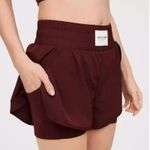 Aerie  The Hugger Champ Boxer Style Athletic Shorts Maroon Burgundy Small Photo 0