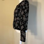 Norton Mcnaughton Vintage  Black Floral Velvet Metallic Brocade Blazer Size 6 Photo 1