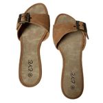 Eve Buckle Sandal Slides Low Heel Camel Color Size 10 Brown Photo 7