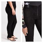 Alice + Olivia Black Lamb Skin Suede Leather Front Zip Leggings Sz.10 Photo 4