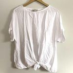 Loft  White Front Tie Knot T Shirt Photo 0
