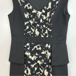 London Times Black & White Abstract Peplum Pencil Shift Dress Size 6 Photo 2