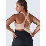 Shefit 4Luxe Flex Sports Bra Medium Impact Black Zip Wireless Lift Front Close Tan Size 4X Photo 1