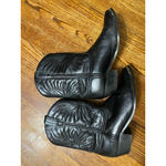 Vintage Black Leather Cowboy Boots 8.5 Western Quiet Luxury Rodeo Country Cowgir Photo 2