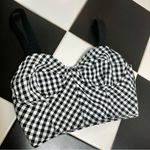 Tome Collective Gingham Bustier Strappy Top Crop Top Black White Checkered Top 8 Photo 6