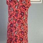 Lands' End  Womens Shift Dress Coral Pink Floral Pockets Tank, Small, NWT Photo 0