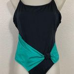 Vintage Sandy’s Bay Black Teal Bow Accent Bathing Suit Size L Size L Photo 0