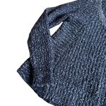 Moth Anthropologie Blue Wool Alpaca Pullover Cotton Sweater Zipper Size Medium Photo 3