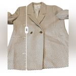 ANINE BING  Tweed Herringbone Blazer Women’s Size Medium Tan Cream Double‎ Breast Photo 11