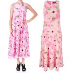 French Connection  Holiday Poppy Silk Midi Dress Spring Break Multi Women's US 6 Photo 1