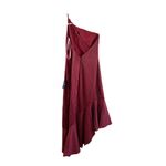Lulus Sweet and Stylish Burgundy Satin One-Shoulder Midi Dress XS NWT Photo 4