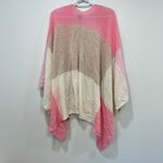 J. McLaughlin  Skyler Wrap NWT $298 Shaw 100% Cashmere OS Pink Tan Color Block‎ Photo 2