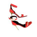 Balmain NIB Uma Suede High Heel Sandals in Red Size EU 38/US 8 Photo 5
