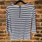 J.Crew  Gray Striped Back-Zip 3/4 Sleeve Blouse Women's Size Small Photo 4