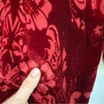 Sundance  Catalog Velvet Burnout Floral Top Womens Medium Red Photo 3