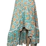 Miss June Paris Women’s Size S Blue Pink Floral Print Sequin Ruffled Byron Skirt Photo 0